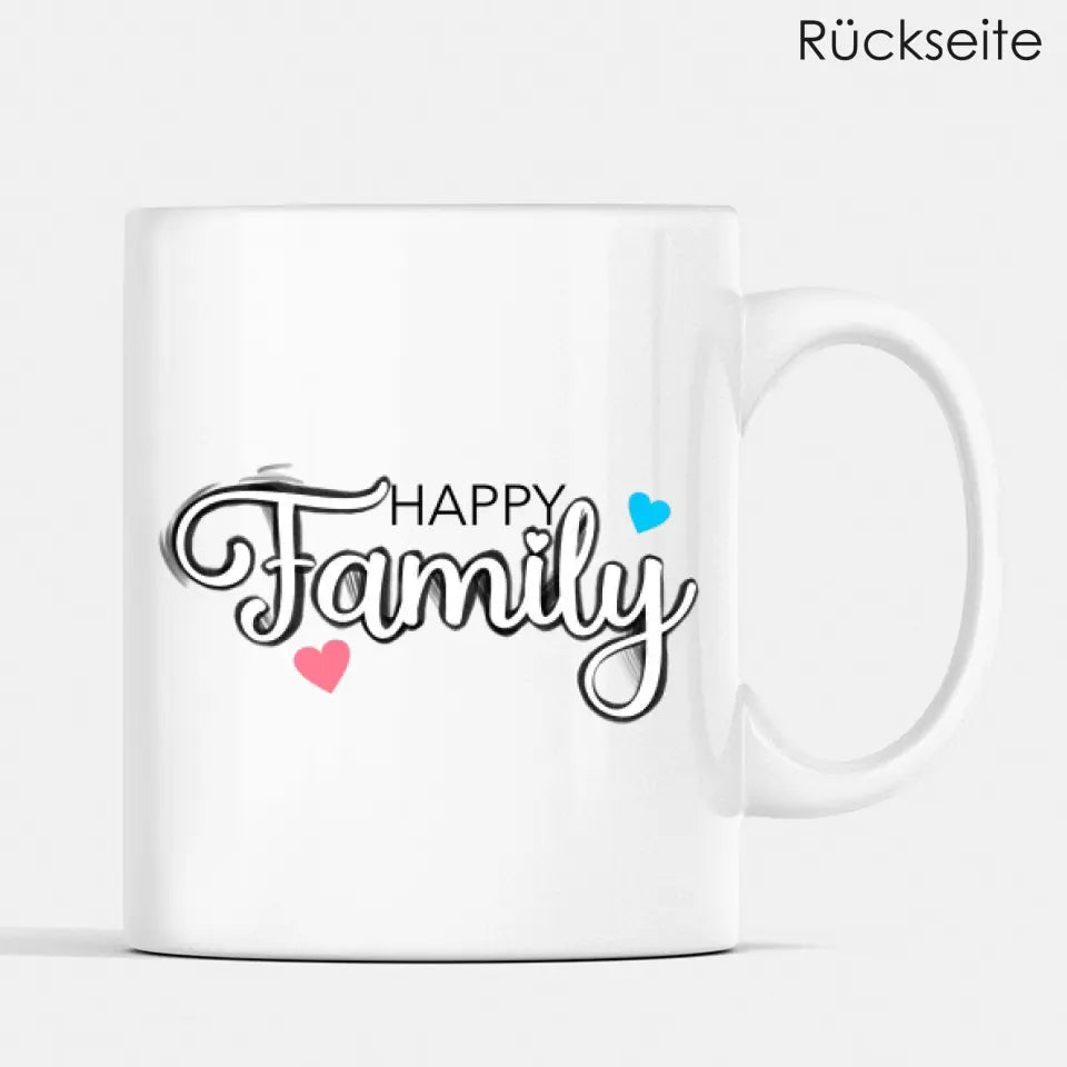Vater, Mutter & Kind - personalisierte Tasse