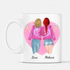 Beste Freundinnen in pink - Personalisierte Tasse (2 Personen)