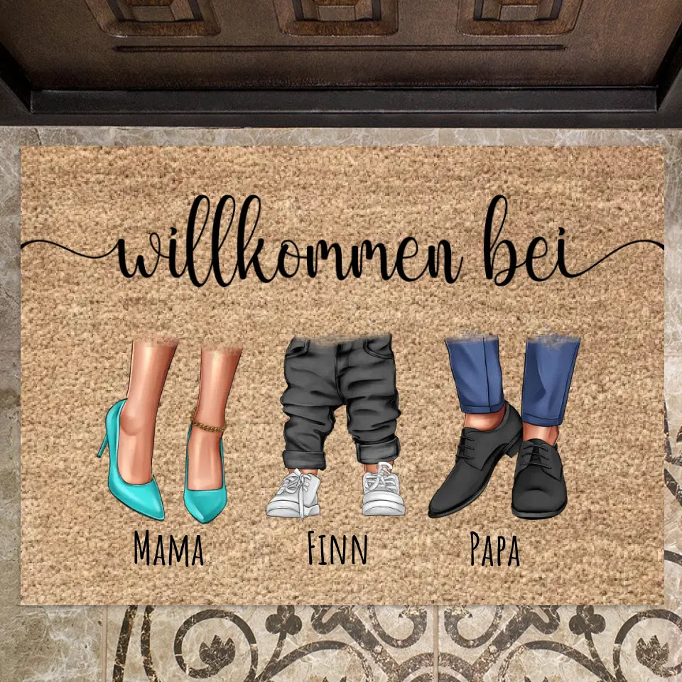 Familien Beine - Personalisierte Fußmatte