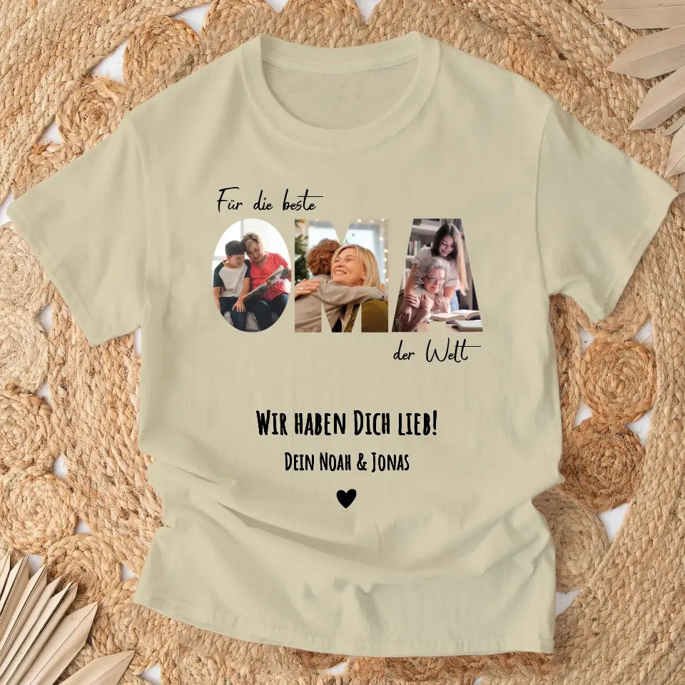 Oma Foto-Collage - Personalisiertes T-Shirt