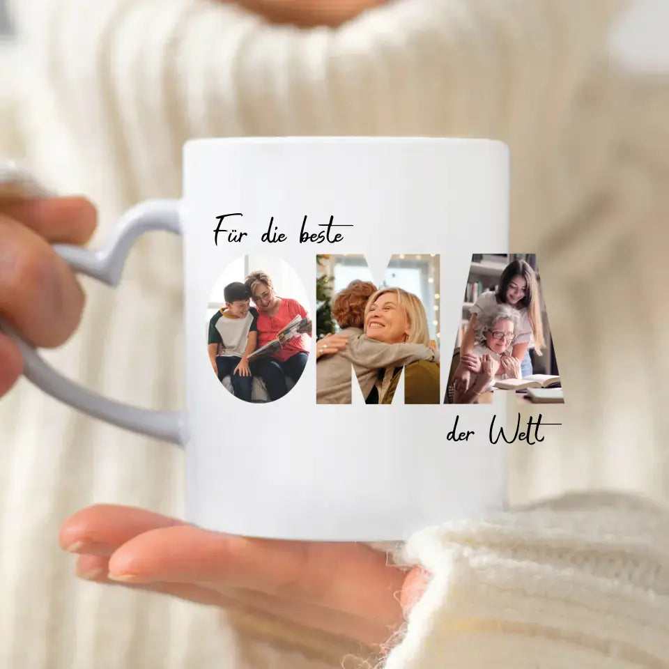 Oma Fotocollage mit Deinen Bildern - Personalisierte Tasse