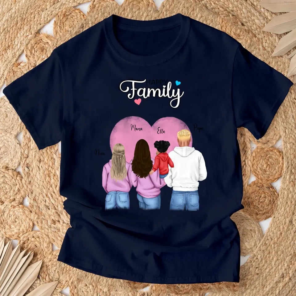 Familie Stehend - Personalisiertes T-Shirt