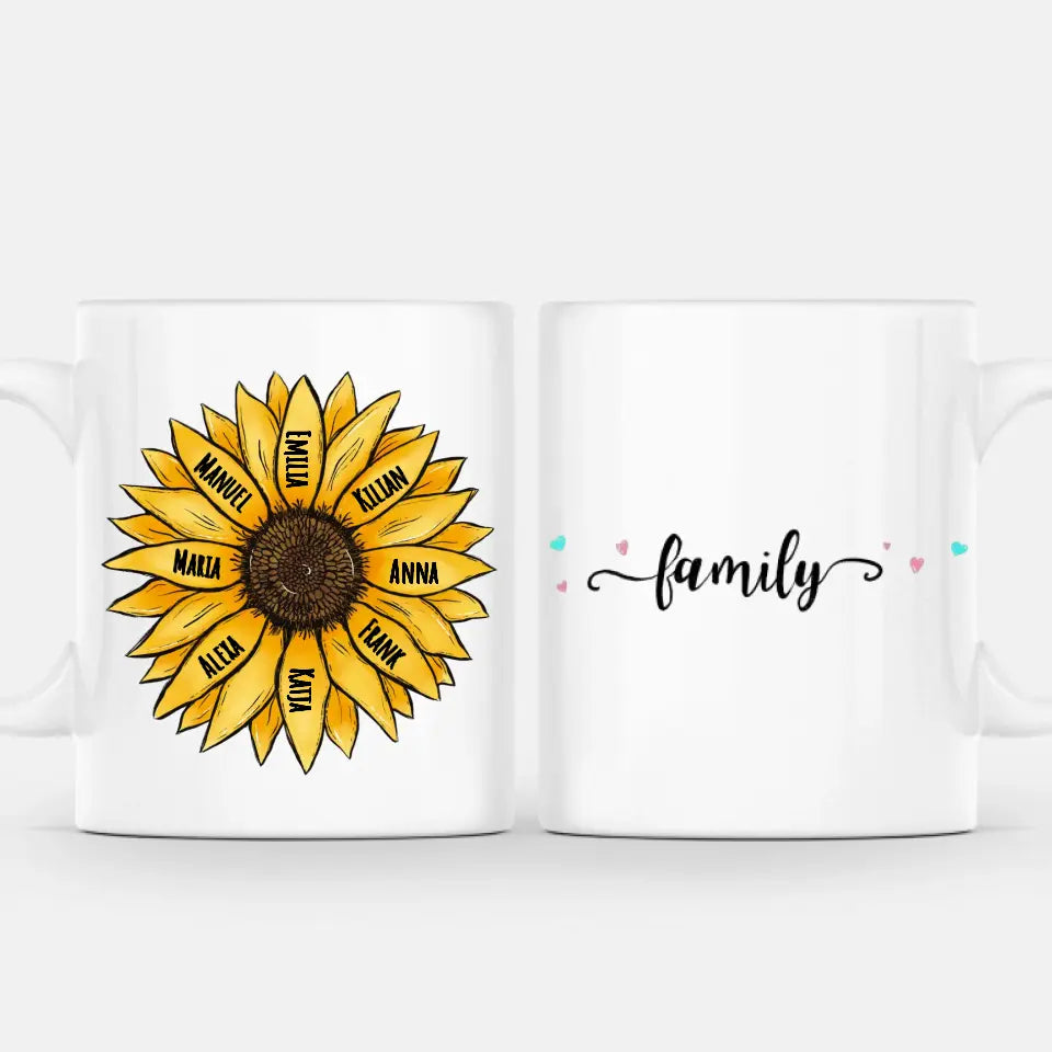 Sonnenblume Namen - Personalisierte Tasse