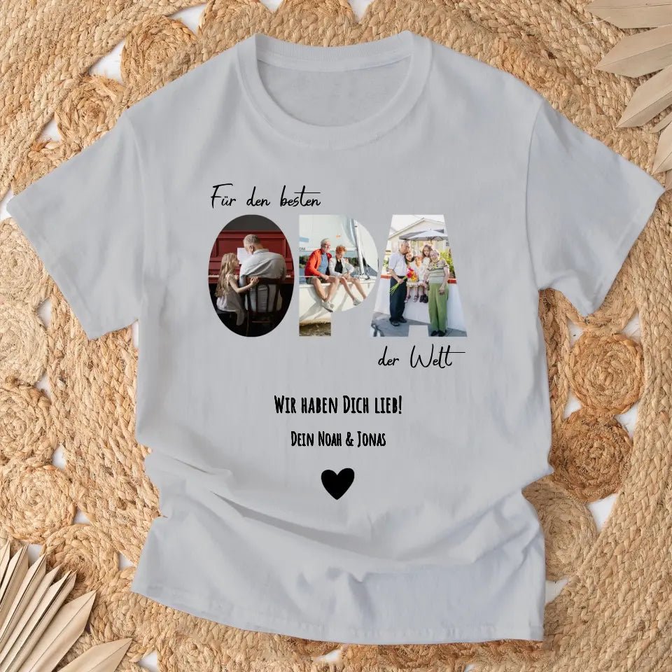 Opa Foto-Collage - Personalisiertes T-Shirt