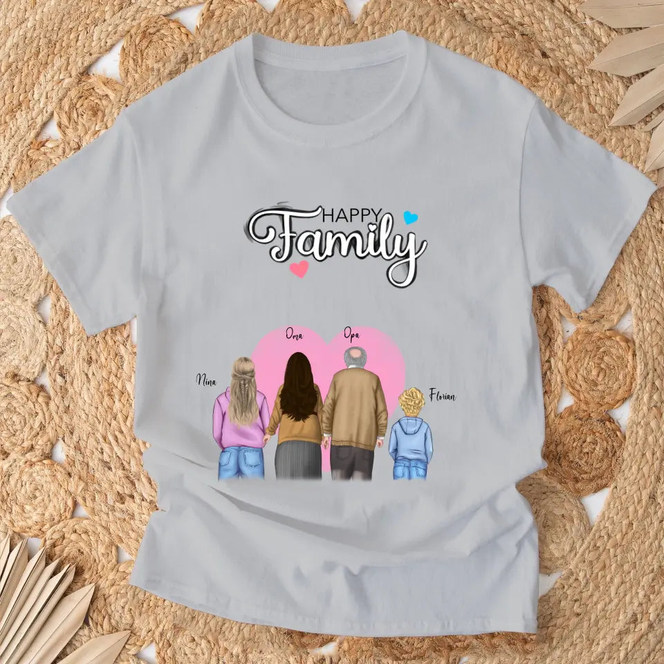 Oma & Opa mit Kindern - Personalisiertes T-Shirt