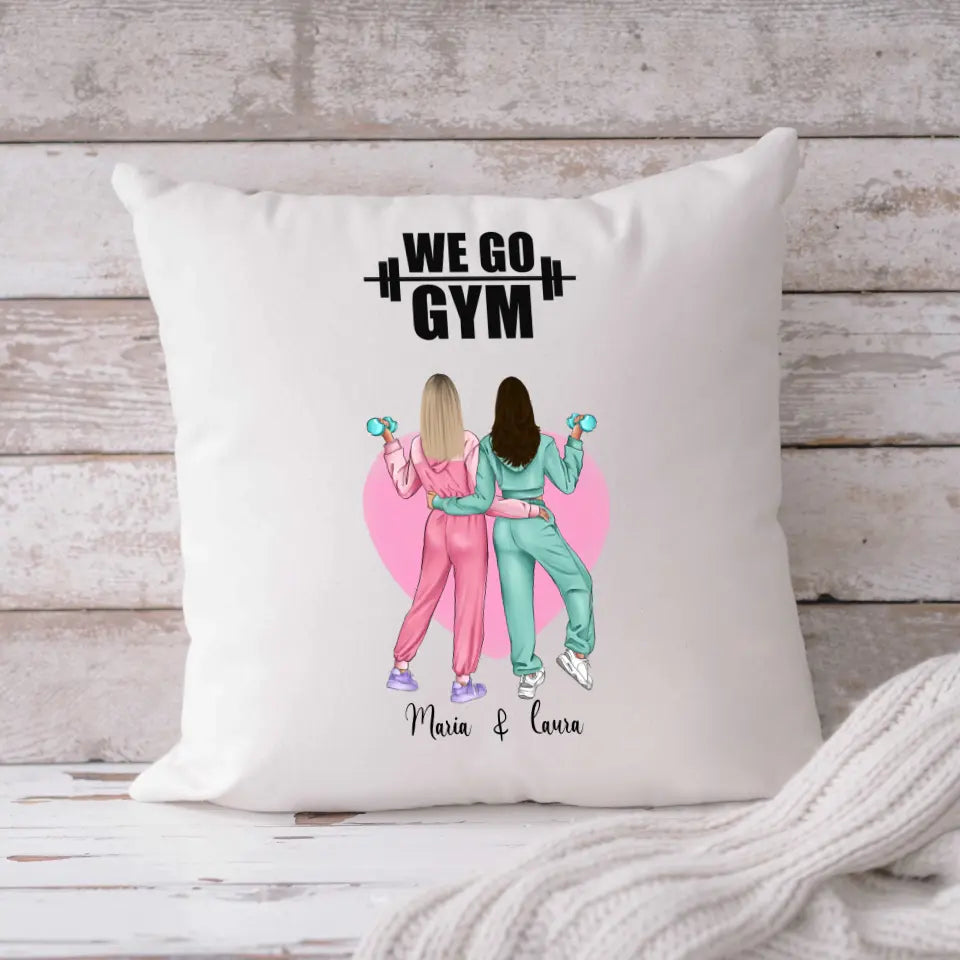 Fitness Freundinnen - Personalisiertes Kissen